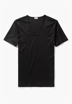 Sea Island|T-Shirts-Zimmerli Sea IslandT-Shirt à manches courtes col en V - black