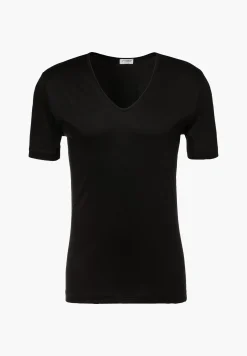 Sea Island|T-Shirts-Zimmerli Sea IslandT-Shirt à manches courtes col en V - black