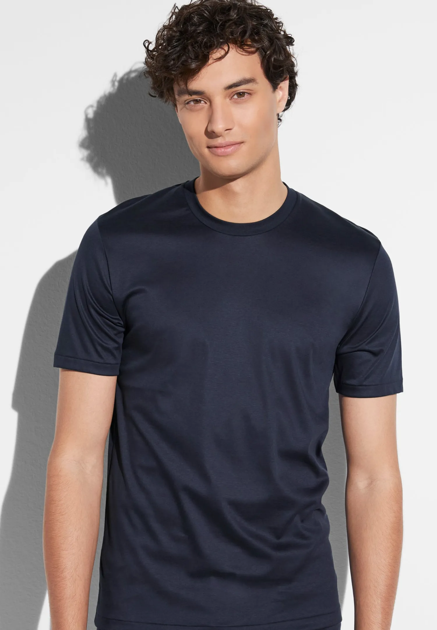 Sea Island|T-Shirts-Zimmerli Sea IslandT-Shirt à manches courtes, col rond - navy