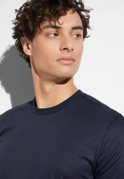 Sea Island|T-Shirts-Zimmerli Sea IslandT-Shirt à manches courtes, col rond - navy
