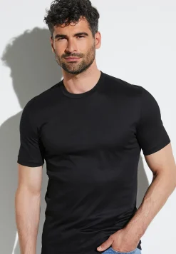 Sea Island|T-Shirts-Zimmerli Sea IslandT-Shirt à manches courtes, col rond - noir