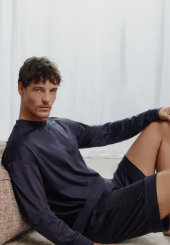 Sea Island|T-Shirts Manches Longues-Zimmerli Sea IslandT-Shirt à manches longues - navy