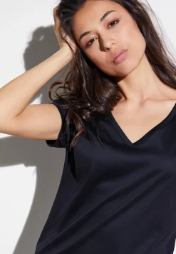 Sea Island|T-Shirts-Zimmerli Sea IslandT-Shirt à manches courtes col en V - navy