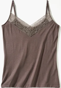 Tops Spaghettis-Zimmerli Sensual FashionCaraco fines bretelles - olive brown