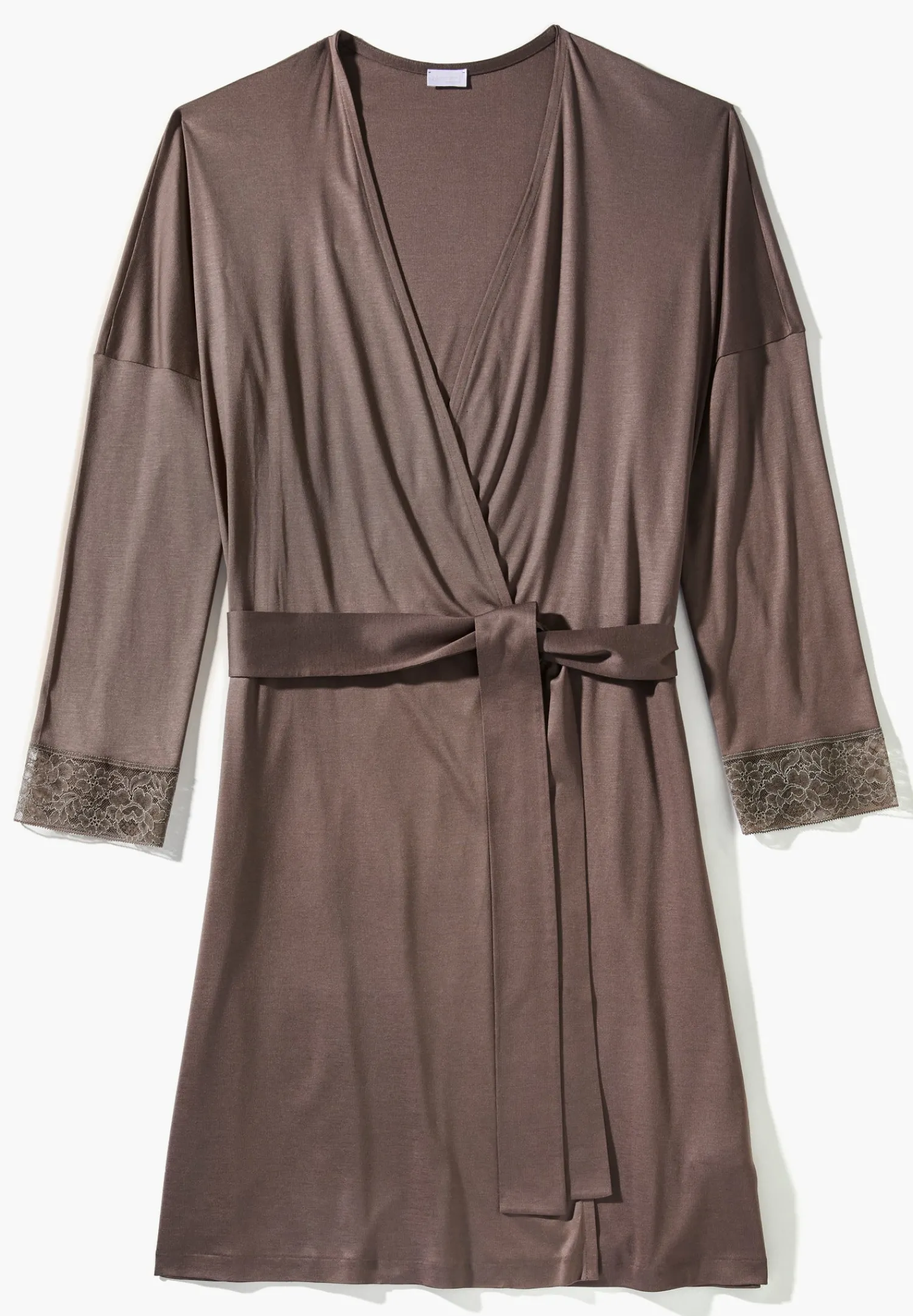 Peignoirs-Zimmerli Silk DreamsRobe de chambre courte - olive brown