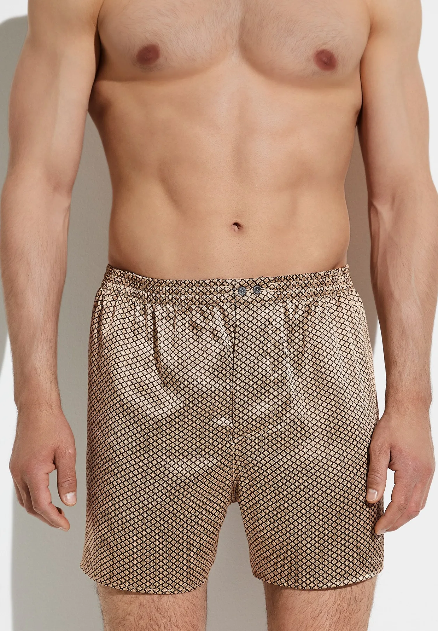 Silk Nightwear|Boxershorts-Zimmerli Silk NightwearBoxer Shorts - fantasy gold