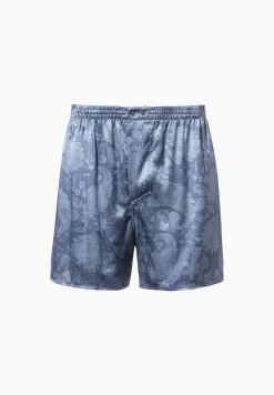 Silk Nightwear|Boxershorts-Zimmerli Silk NightwearBoxer Shorts - paisley blue