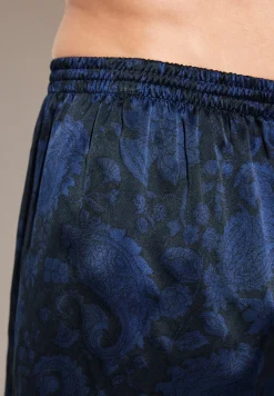 Silk Nightwear|Boxershorts-Zimmerli Silk NightwearBoxer Shorts - paisley dark blue