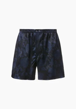 Silk Nightwear|Boxershorts-Zimmerli Silk NightwearBoxer Shorts - paisley dark blue