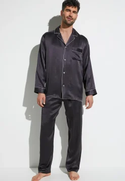 Silk Nightwear|Pyjamas-Zimmerli Silk NightwearPyjama longues - anthrazit