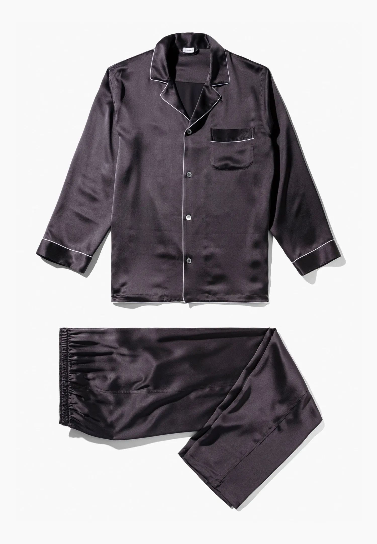 Silk Nightwear|Pyjamas-Zimmerli Silk NightwearPyjama longues - anthrazit