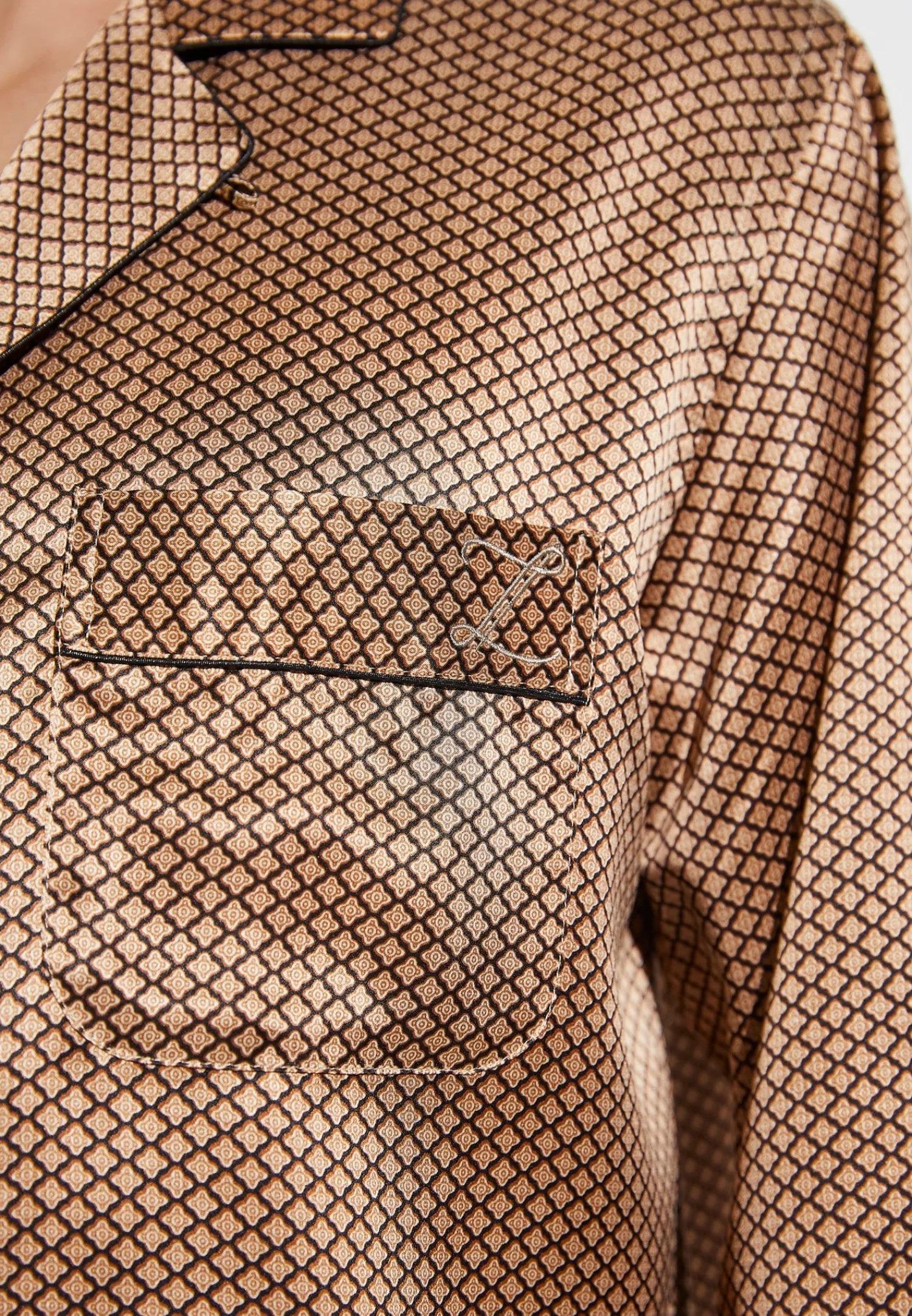 Silk Nightwear|Pyjamas-Zimmerli Silk NightwearPyjama longues - fantasy gold