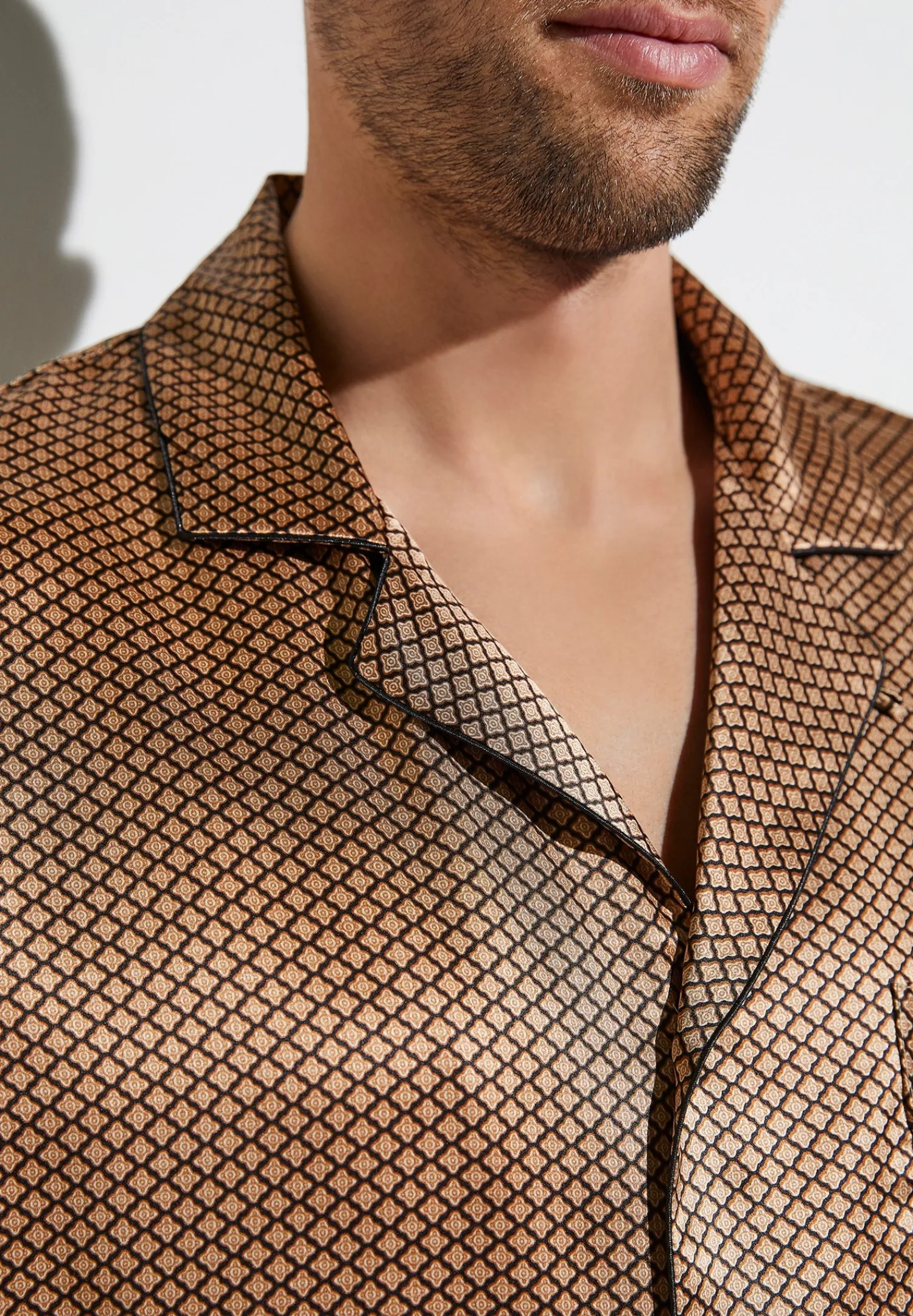 Silk Nightwear|Pyjamas-Zimmerli Silk NightwearPyjama longues - fantasy gold