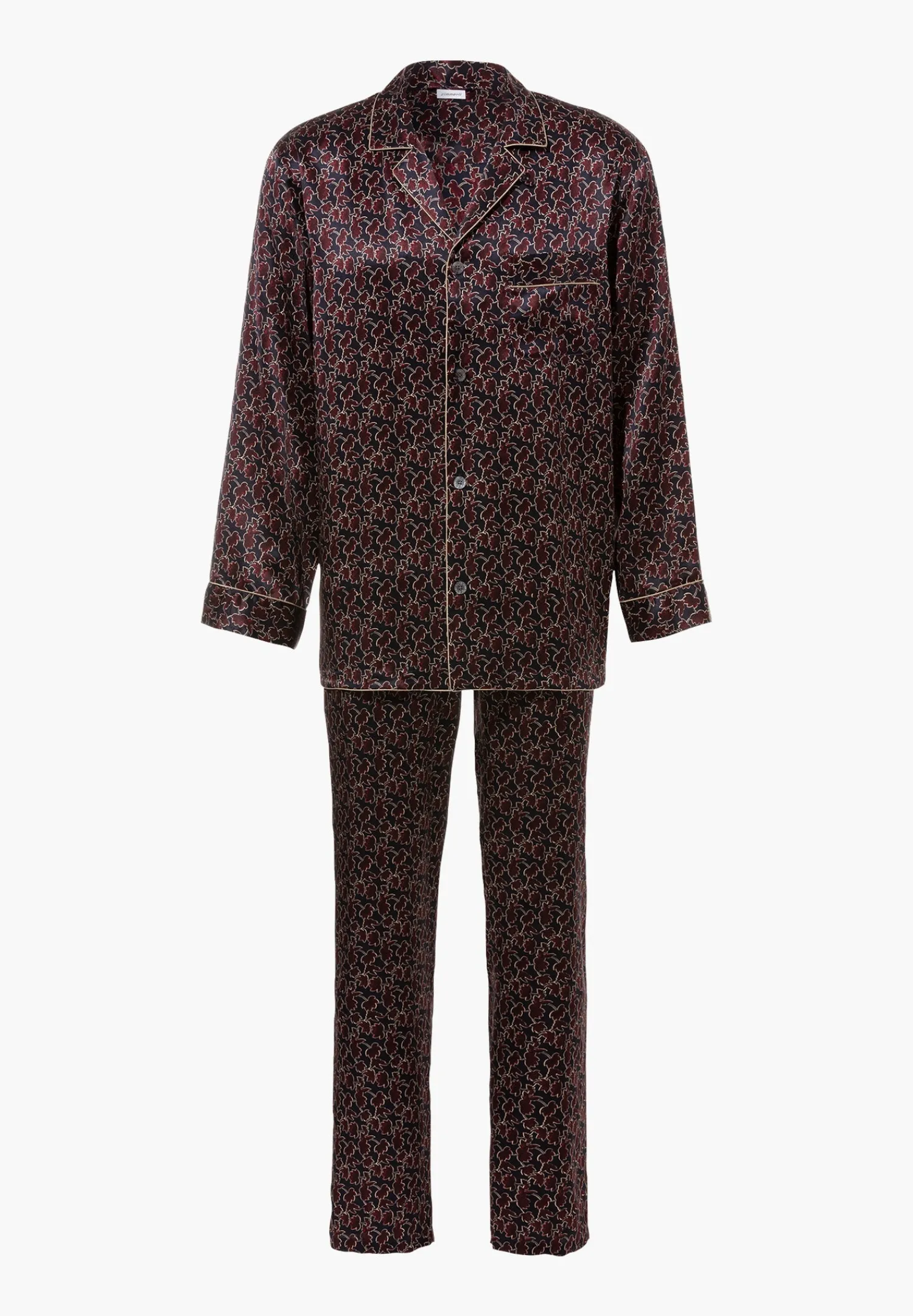 Silk Nightwear|Pyjamas-Zimmerli Silk NightwearPyjama longues - leaves