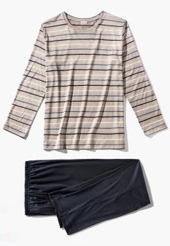 Pyjamas-Zimmerli Silk/Cotton Stripes X Sea IslandPyjama longues - teak