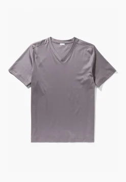 Supreme Green Cotton|T-Shirts-Zimmerli Supreme Green CottonT-Shirt à manches courtes col en V - grey