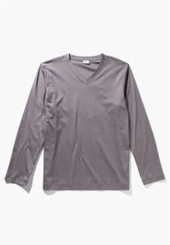 Supreme Green Cotton|T-Shirts Manches Longues-Zimmerli Supreme Green CottonT-Shirt à manches longues col en V - grey