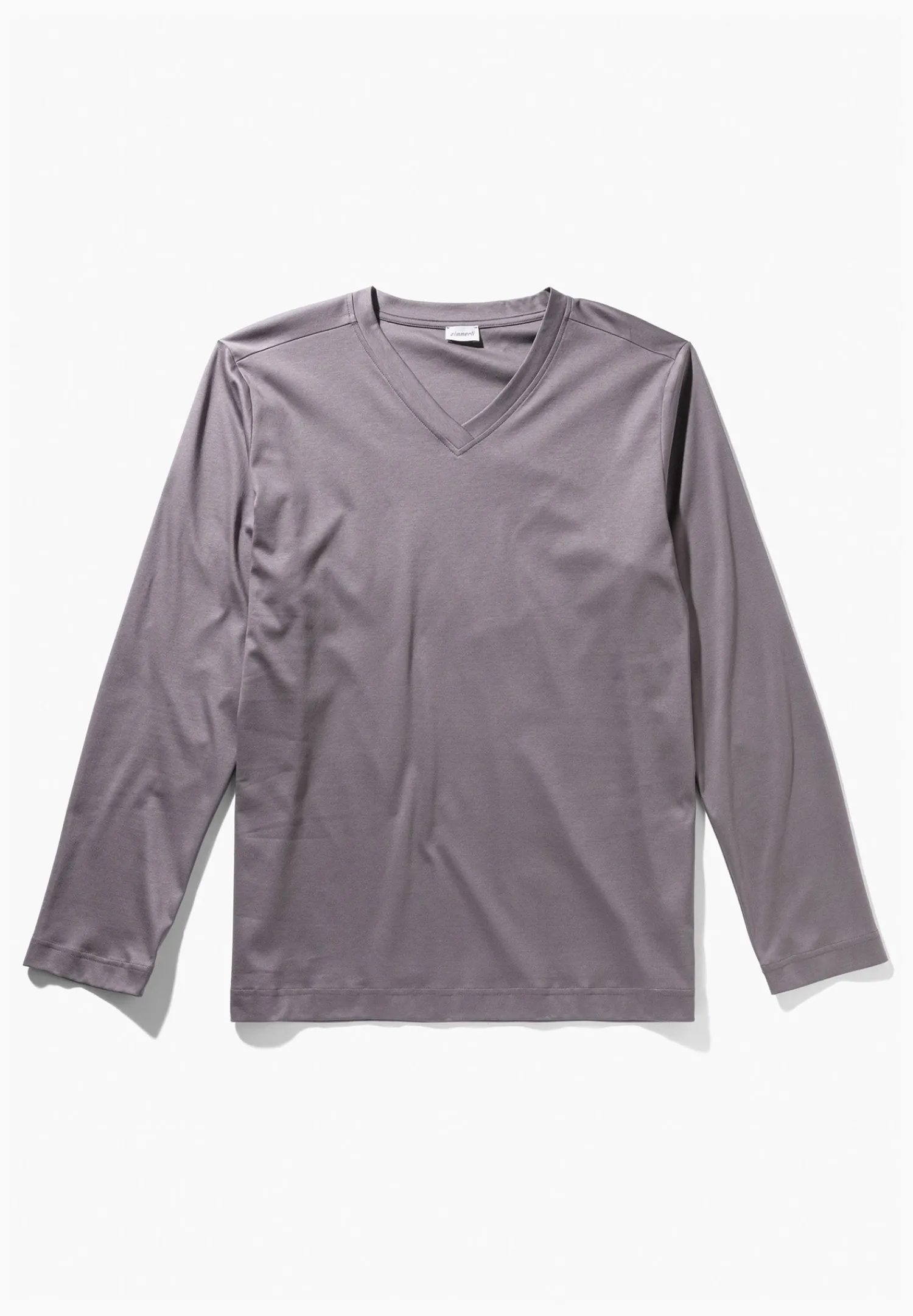 Supreme Green Cotton|T-Shirts Manches Longues-Zimmerli Supreme Green CottonT-Shirt à manches longues col en V - grey