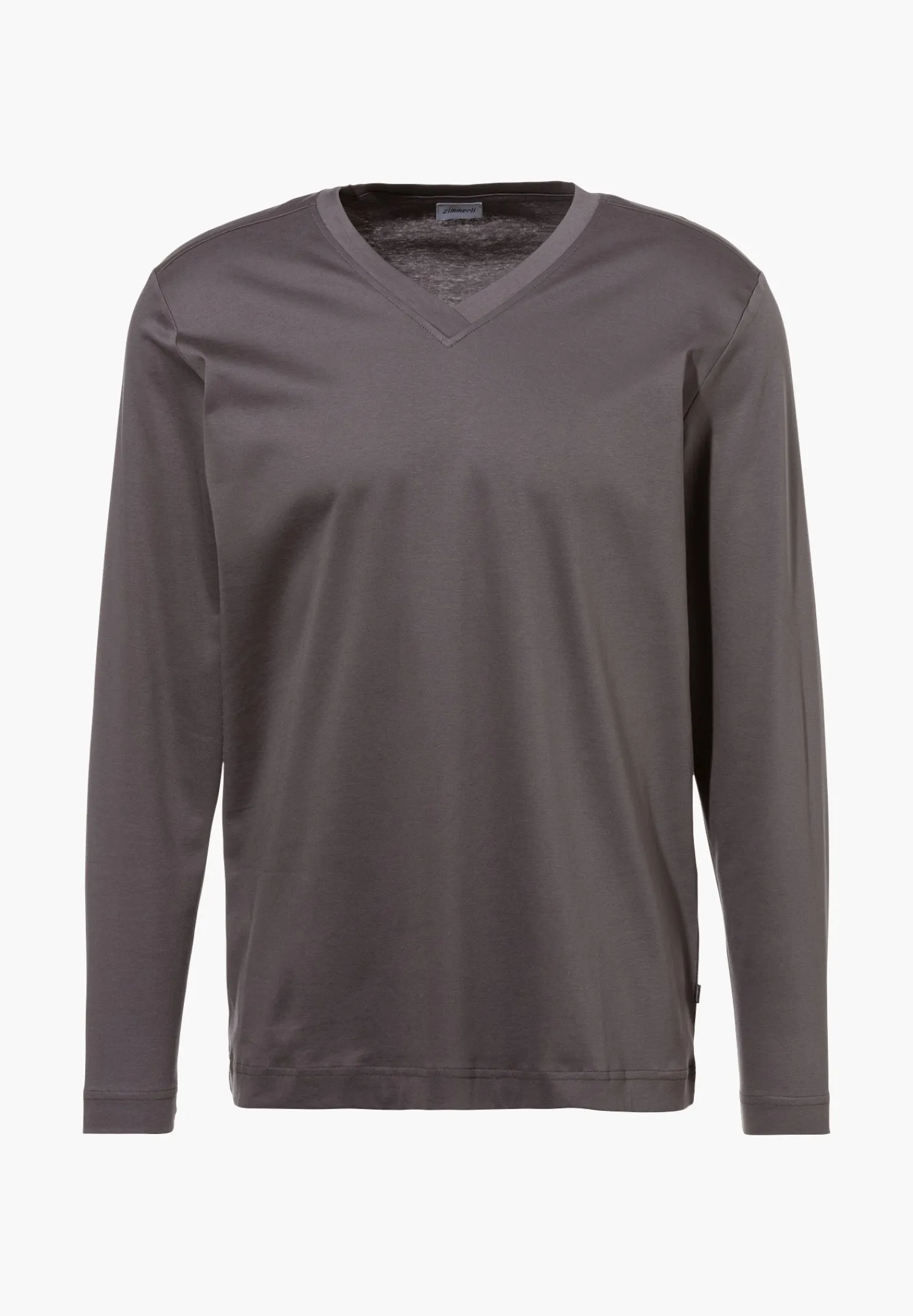 Supreme Green Cotton|T-Shirts Manches Longues-Zimmerli Supreme Green CottonT-Shirt à manches longues col en V - grey