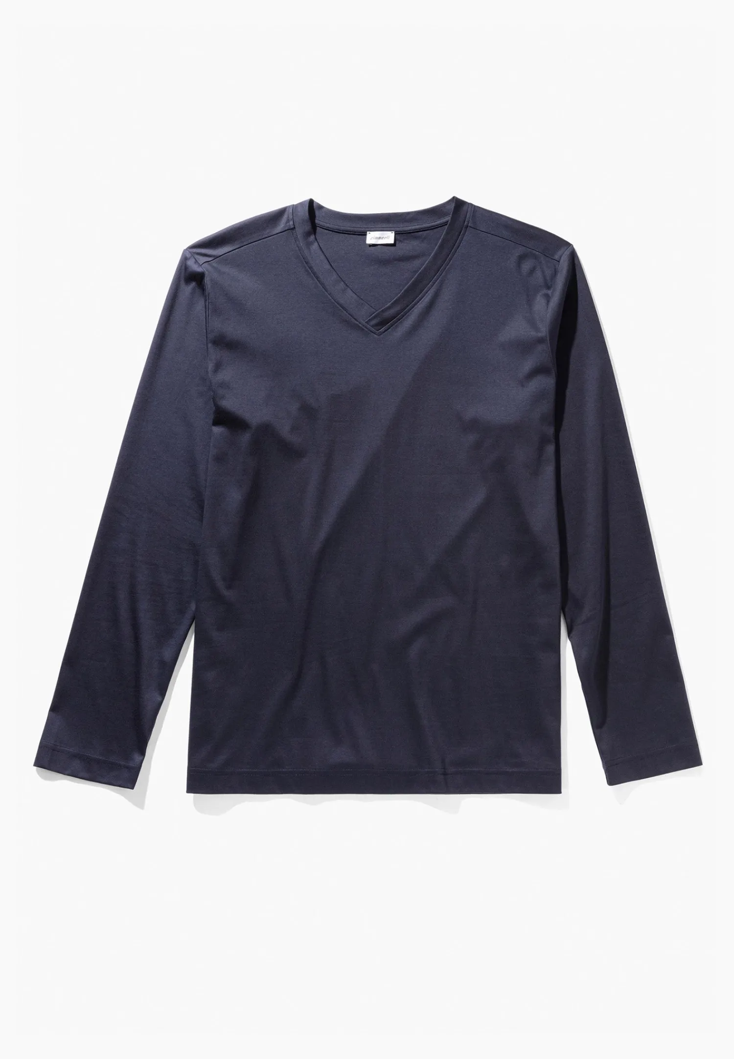 Supreme Green Cotton|T-Shirts Manches Longues-Zimmerli Supreme Green CottonT-Shirt à manches longues col en V - navy