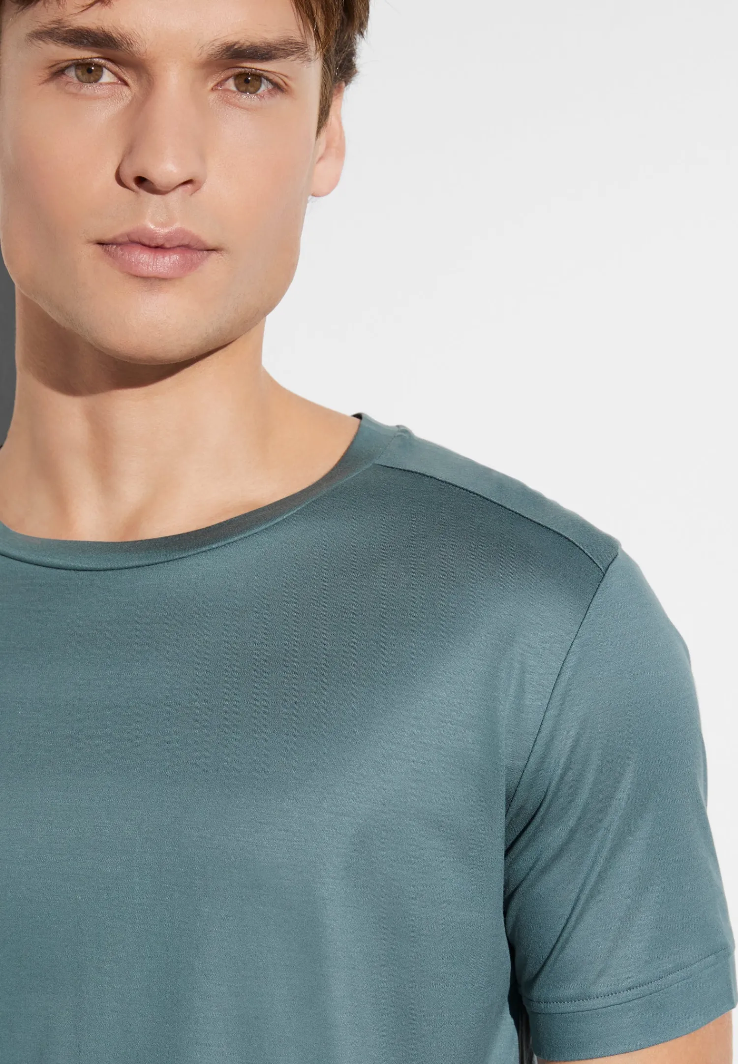 T-Shirts|T-Shirts-Zimmerli Sustainable LuxuryT-Shirt à manches courtes - jade