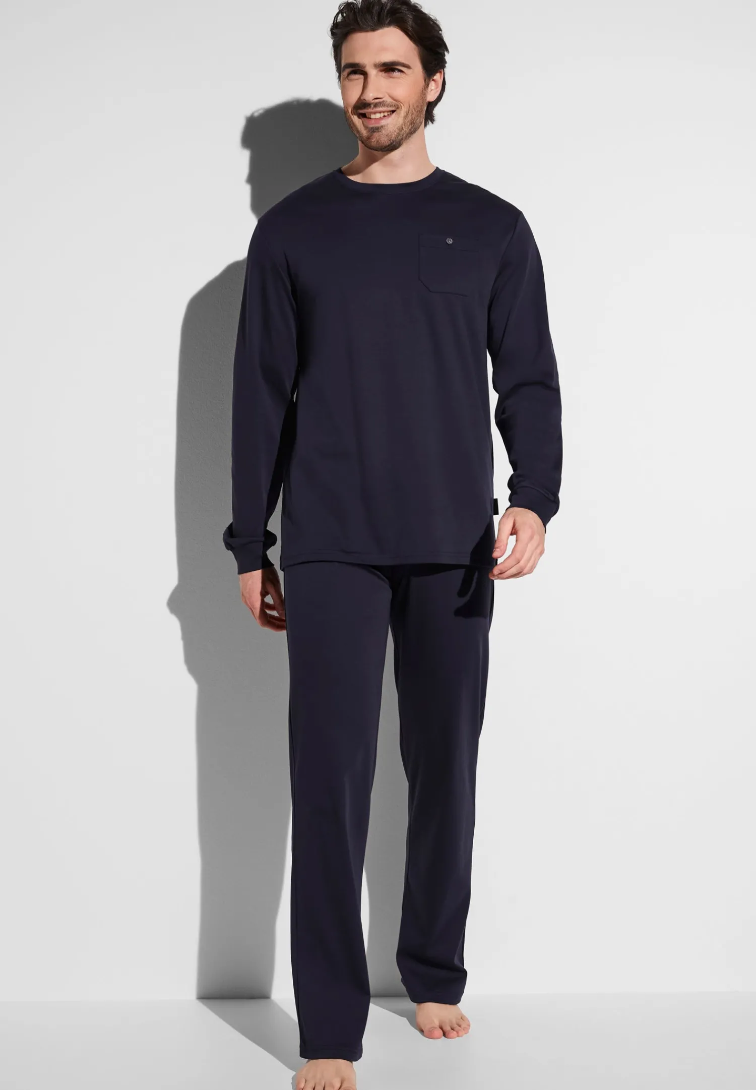 T-Shirts À Manches Longues|Pyjamas-Zimmerli Swiss Traveller SetManches longues - navy