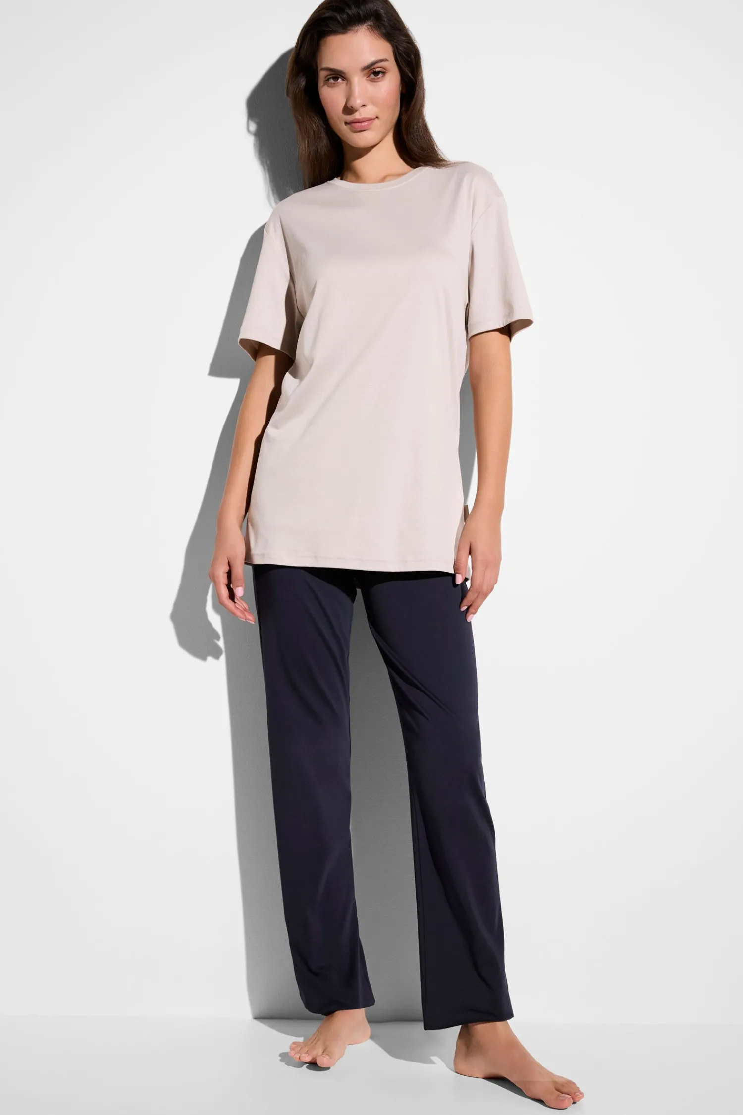 Pyjamas|Supreme Green Cotton-Zimmerli Swiss Traveller SetManches courtes - sand-navy