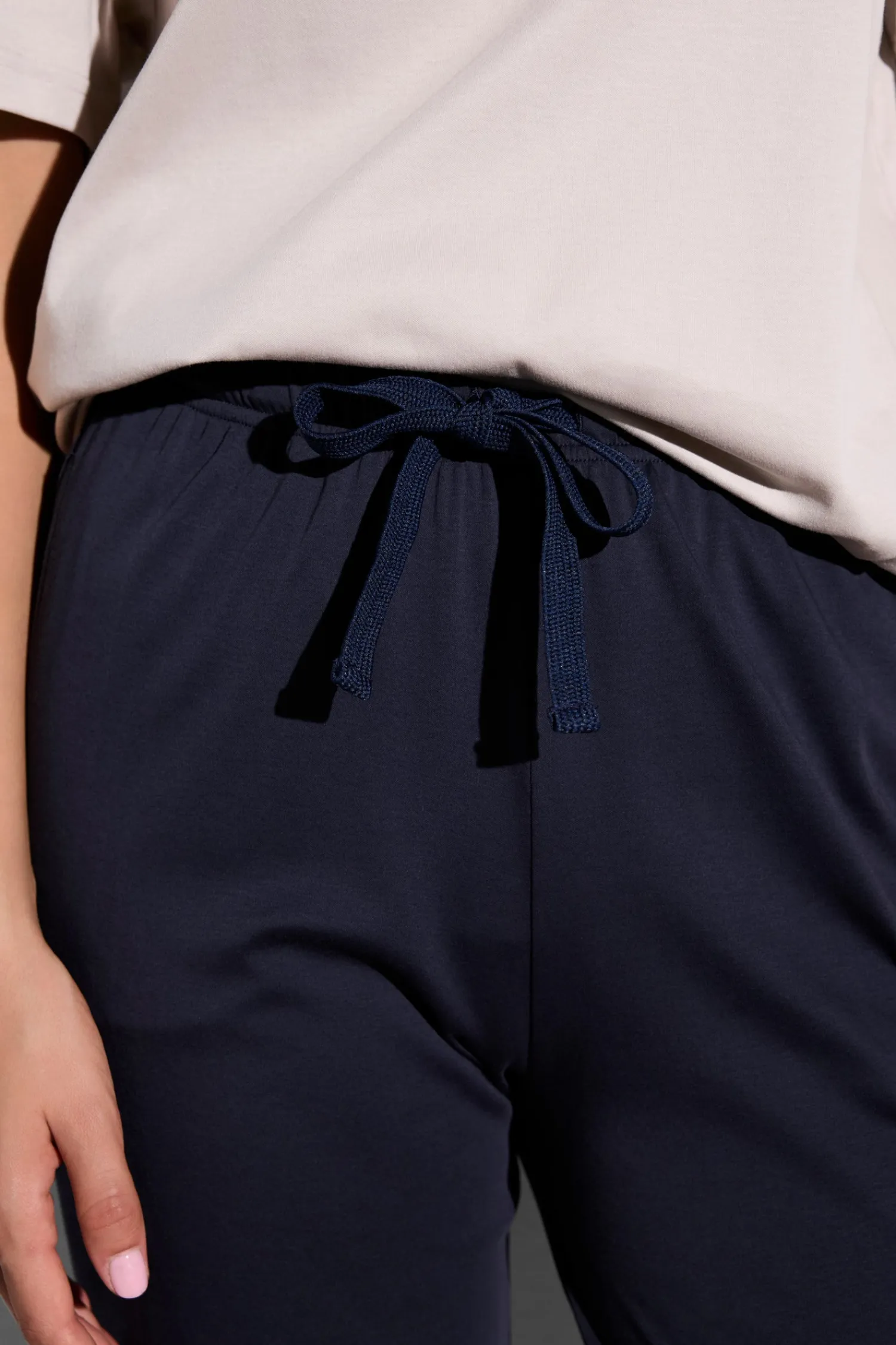 Pyjamas|Supreme Green Cotton-Zimmerli Swiss Traveller SetManches courtes - sand-navy