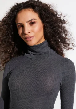 Wool & Silk|T-Shirts À Manches Longues-Zimmerli Wool & SilkCol roulé à manches longues - anthrazit
