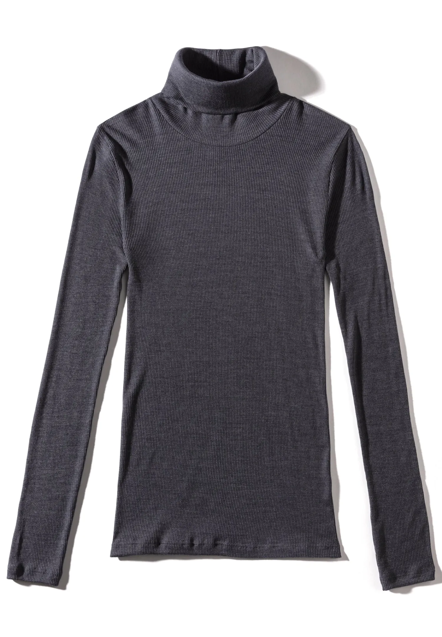 Wool & Silk|T-Shirts À Manches Longues-Zimmerli Wool & SilkCol roulé à manches longues - anthrazit