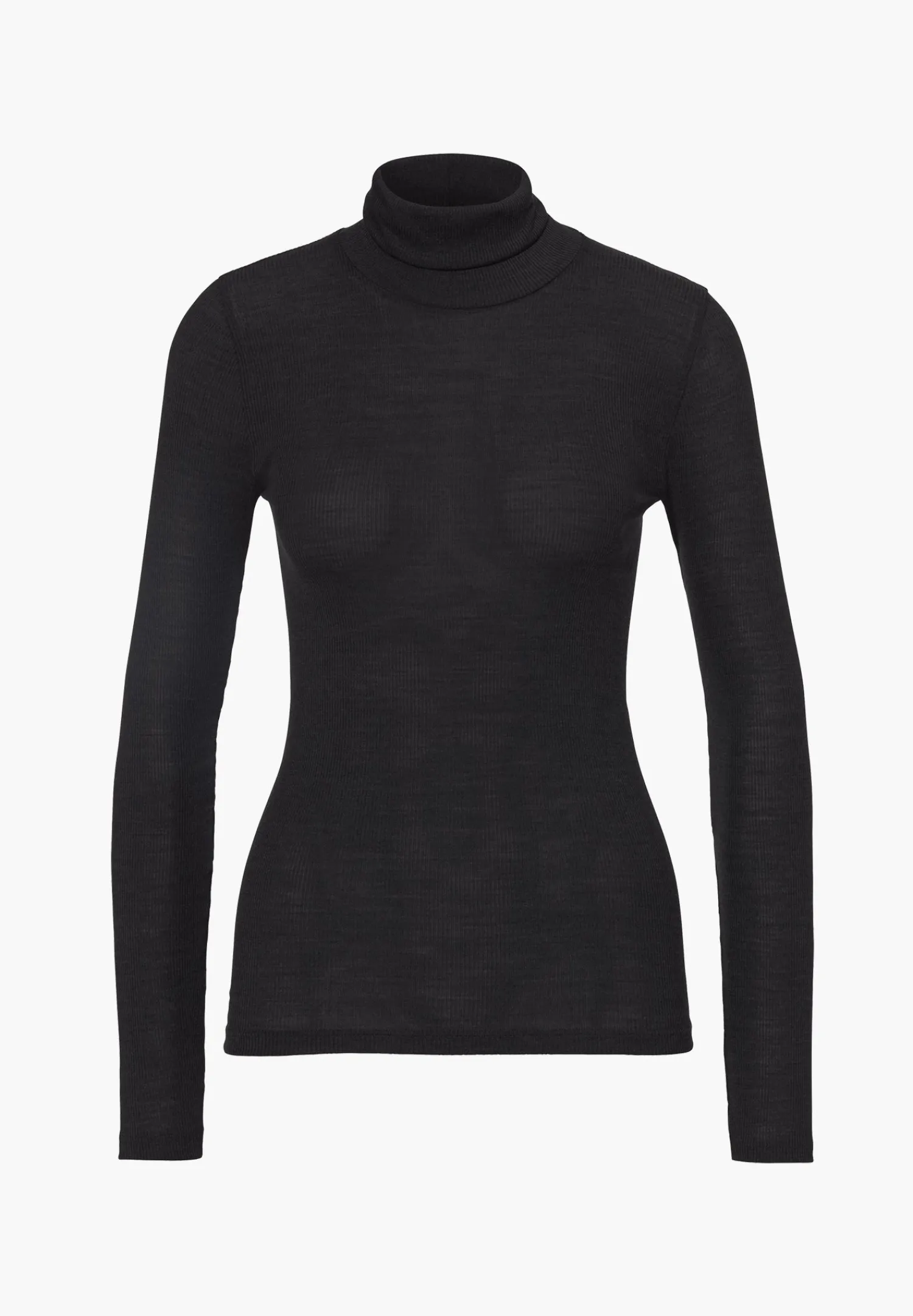 Wool & Silk|T-Shirts À Manches Longues-Zimmerli Wool & SilkCol roulé à manches longues - black
