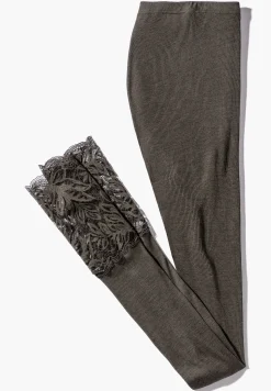 Wool & Silk|Leggings-Zimmerli Wool & SilkLeggings - black olive