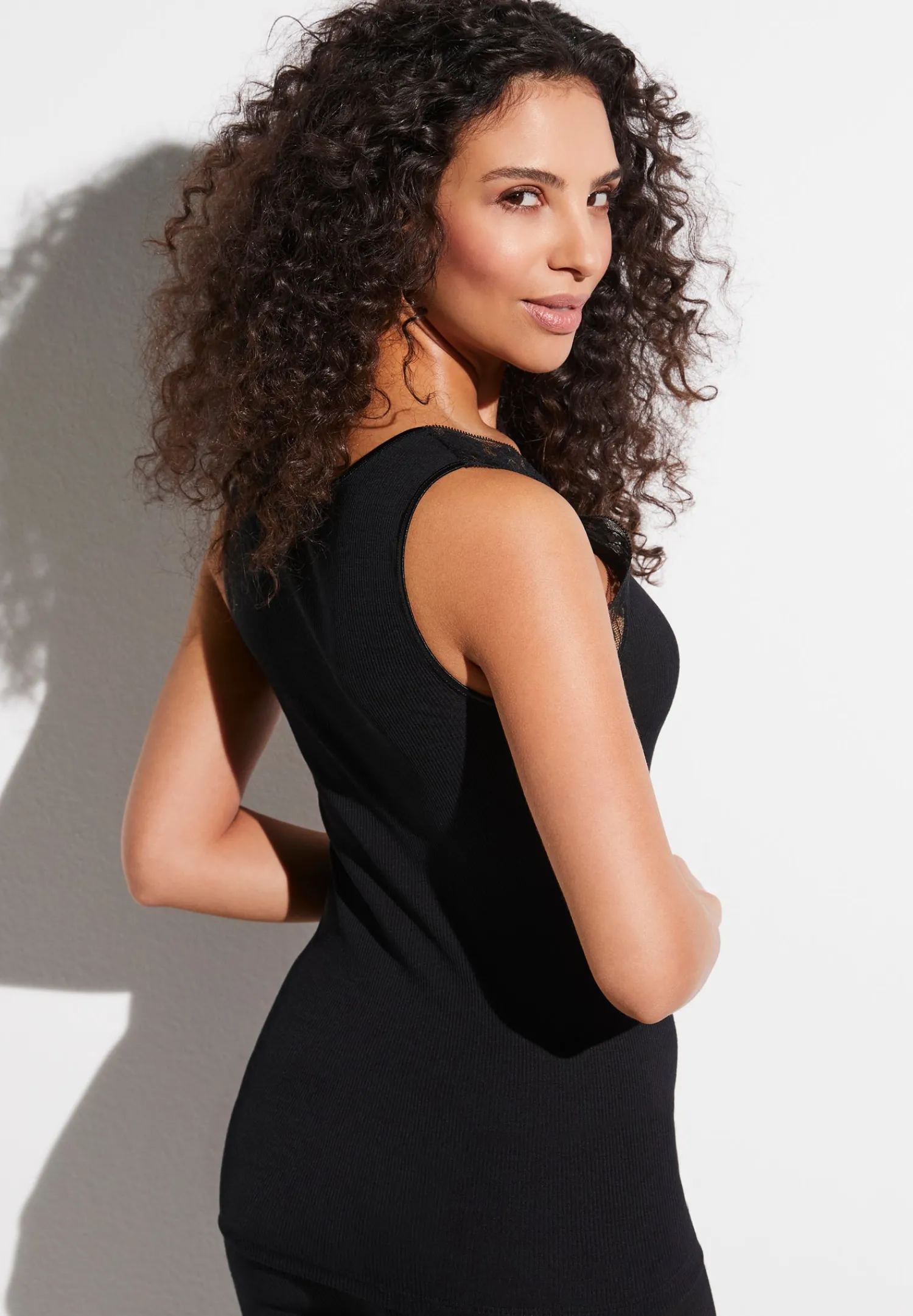 Wool & Silk|Tops-Zimmerli Wool & SilkTop - black