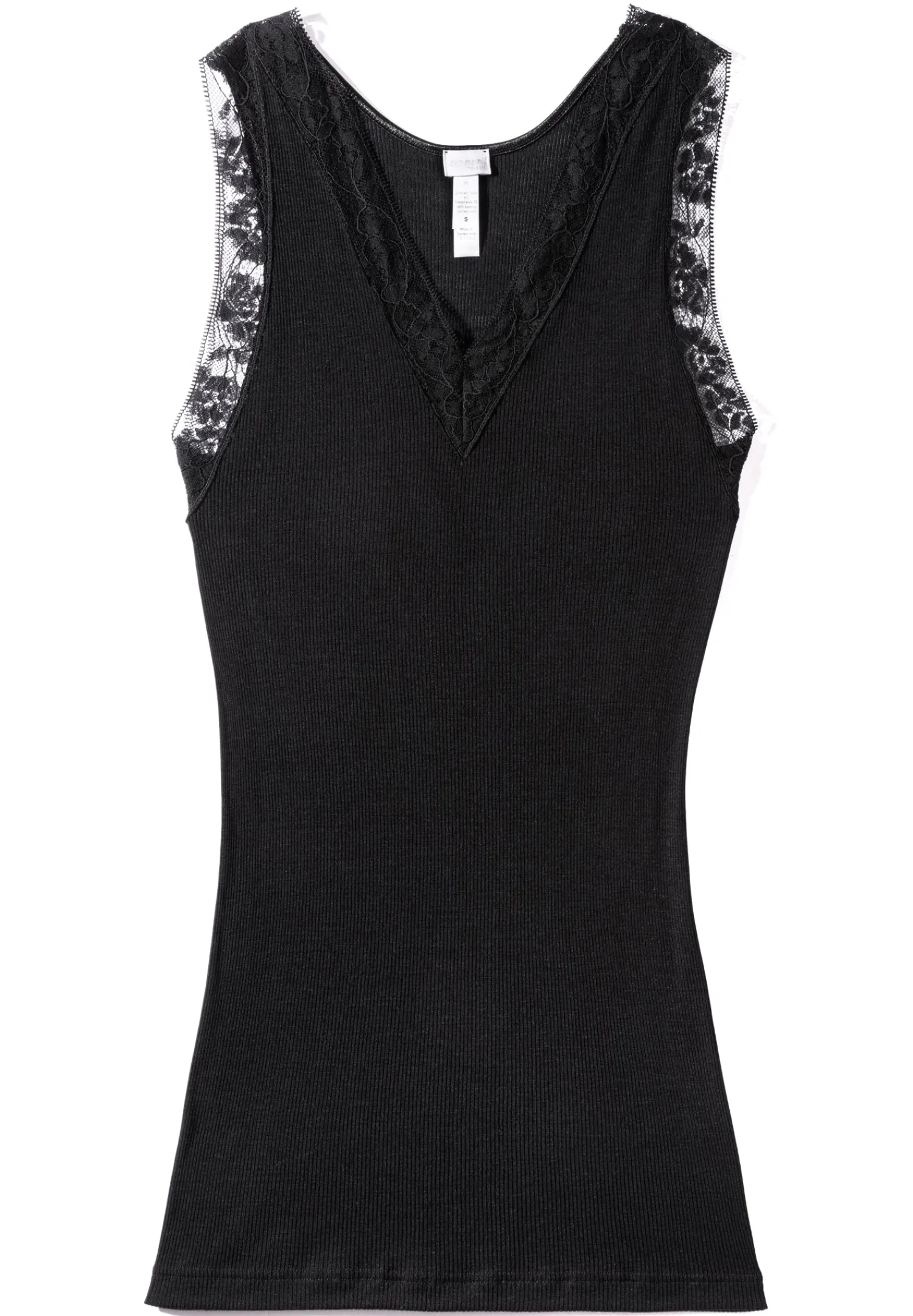 Wool & Silk|Tops-Zimmerli Wool & SilkTop - black