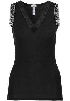Wool & Silk|Tops-Zimmerli Wool & SilkTop - black