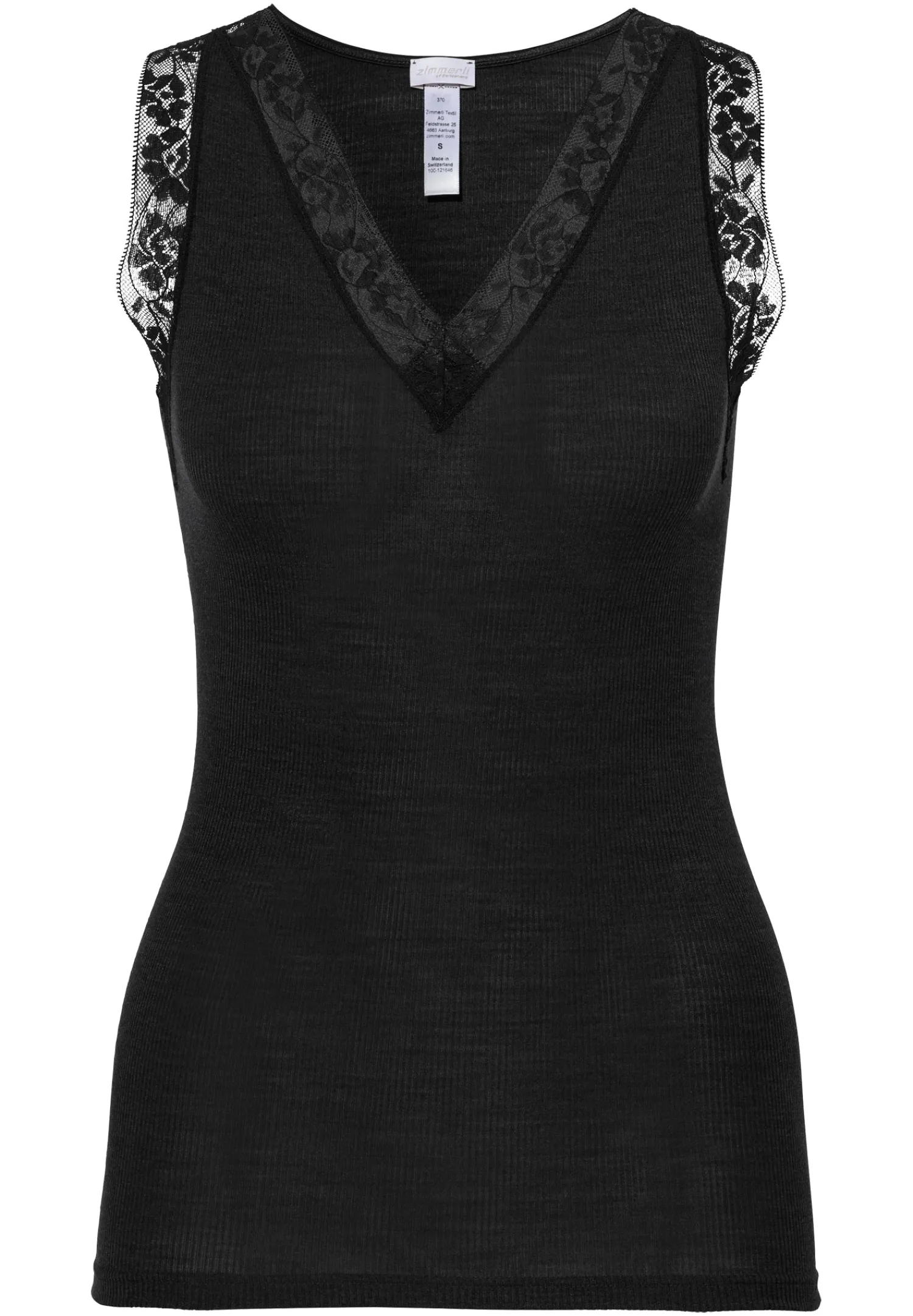 Wool & Silk|Tops-Zimmerli Wool & SilkTop - black