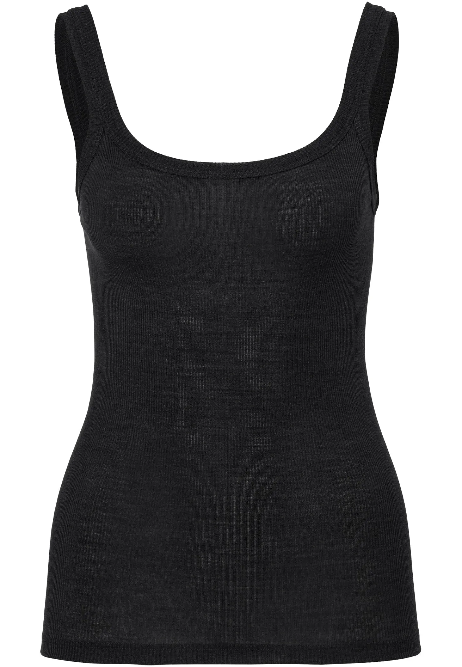 Wool & Silk|Tops-Zimmerli Wool & SilkTop - black