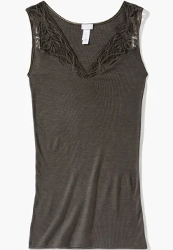 Wool & Silk|Tops-Zimmerli Wool & SilkTop - black olive