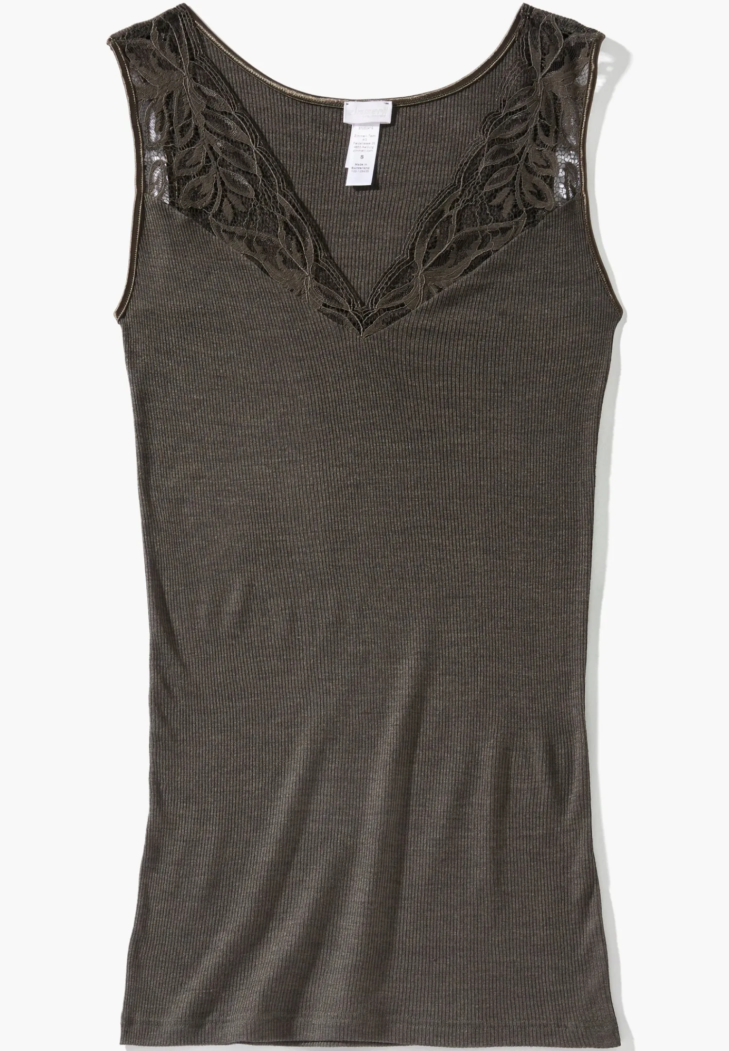 Wool & Silk|Tops-Zimmerli Wool & SilkTop - black olive