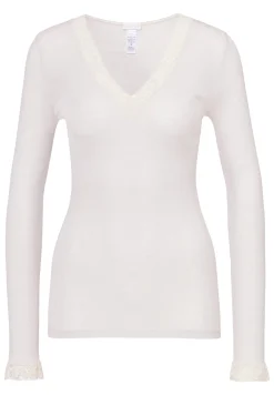 Wool & Silk|T-Shirts À Manches Longues-Zimmerli Wool & SilkT-Shirt à manches longues col en V - dove