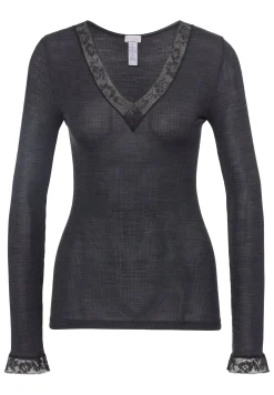 Wool & Silk|T-Shirts À Manches Longues-Zimmerli Wool & SilkT-Shirt à manches longues col en V - anthrazit