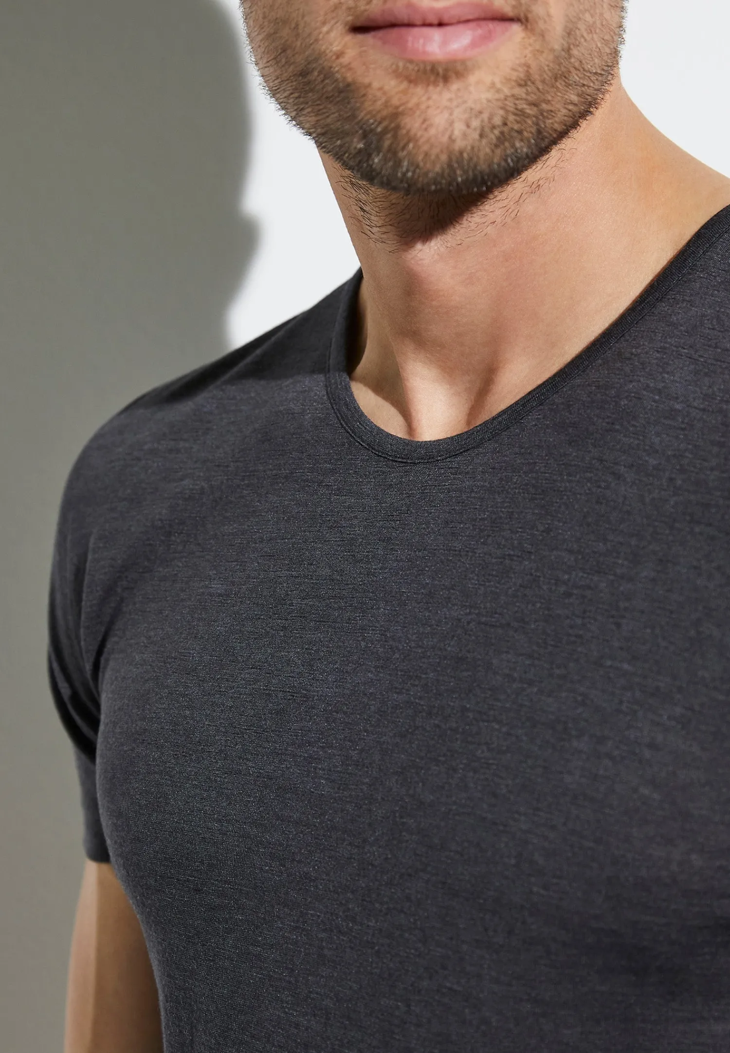 Wool & Silk|T-Shirts-Zimmerli Wool & SilkT-Shirt à manches courtes - charcoal