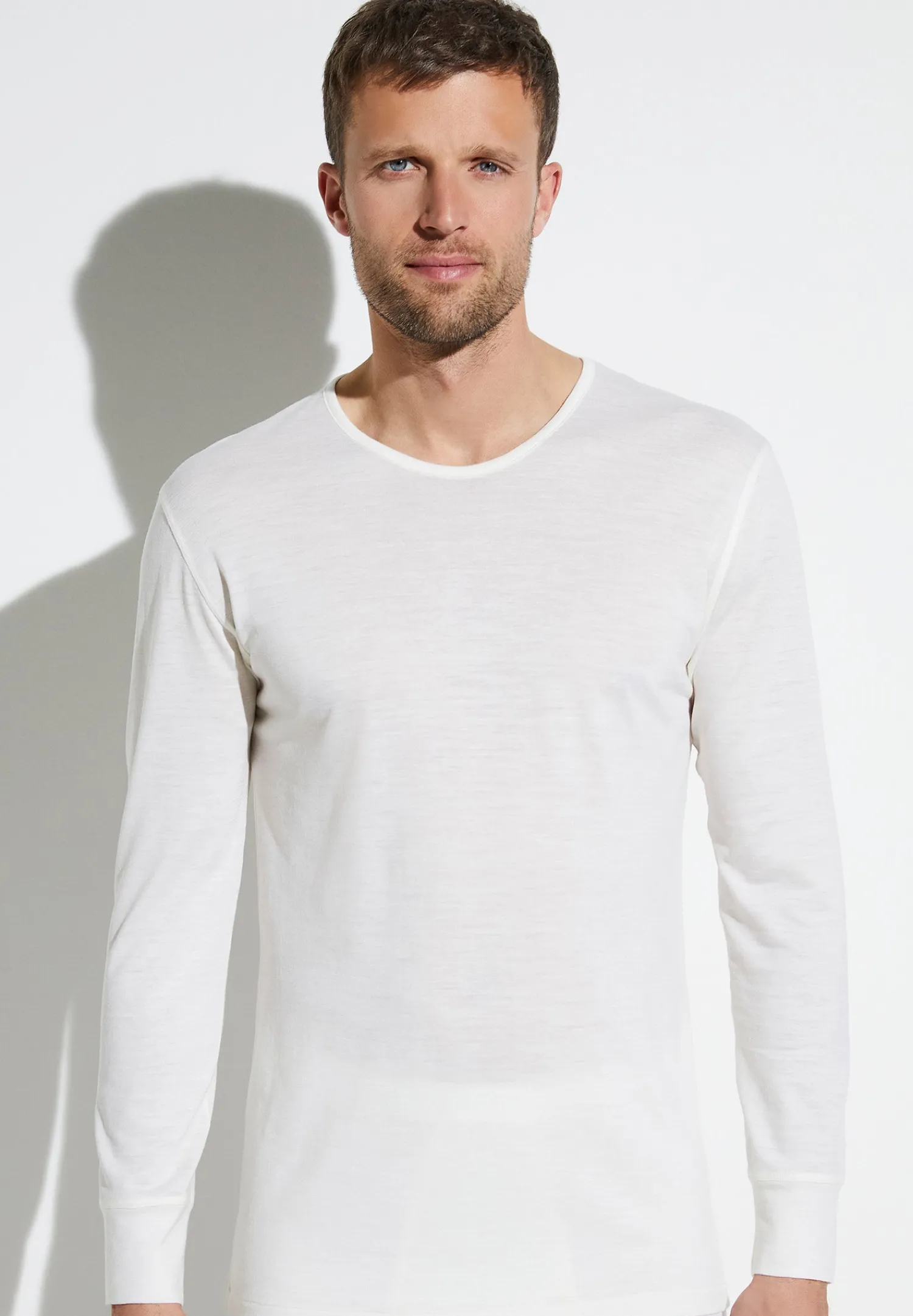 T-Shirts|Wool & Silk-Zimmerli Wool & SilkT-Shirt à manches longues - écru