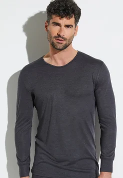 Wool & Silk|T-Shirts Manches Longues-Zimmerli Wool & SilkT-Shirt à manches longues - charcoal