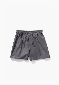 Woven Nightwear|Boxershorts-Zimmerli Woven NightwearBoxer Shorts - dark grey mélange