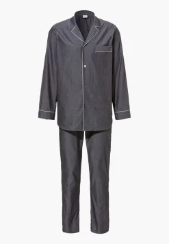 Woven Nightwear|Pyjamas-Zimmerli Woven NightwearPyjama longues - dark grey mélange