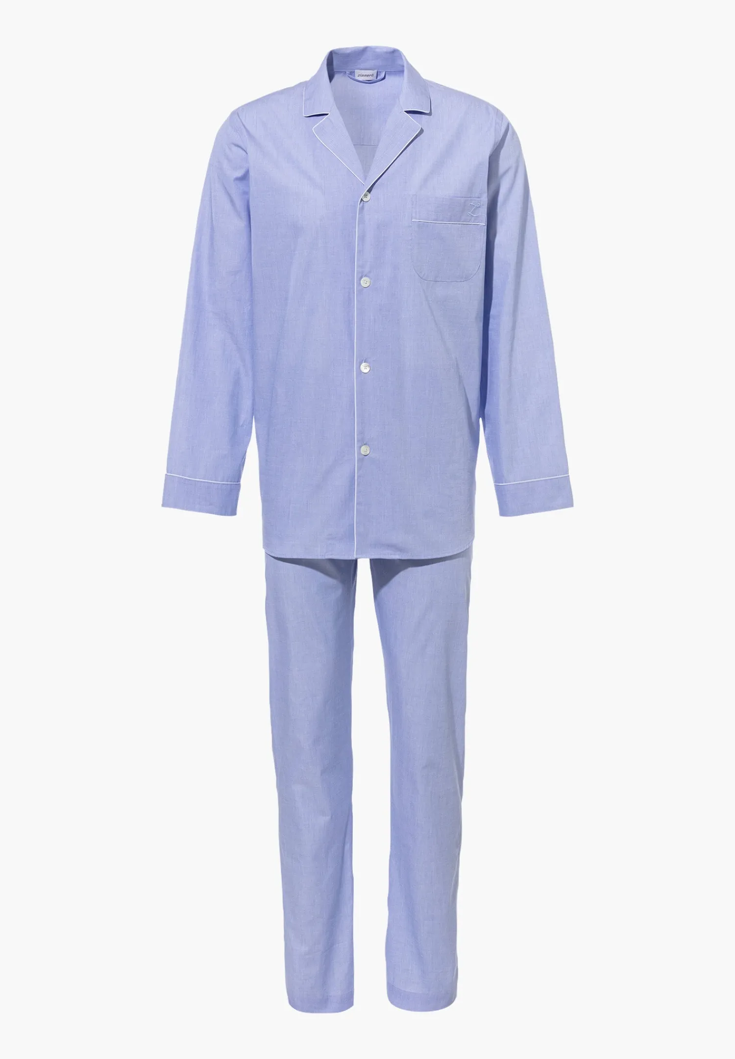 Woven Nightwear|Pyjamas-Zimmerli Woven NightwearPyjama longues - light blue